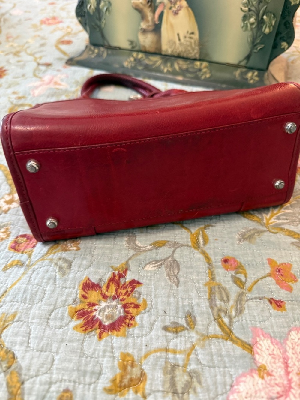 Brighton Red Braided-Handle Satchel with Heart Charm - Picture 6 of 7